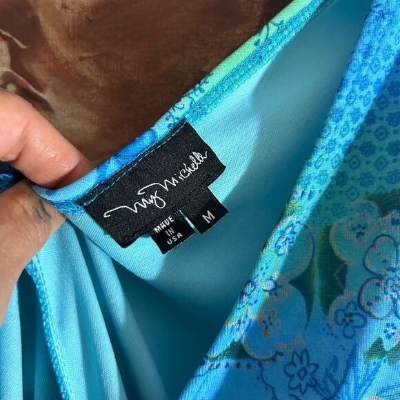 My Michelle Y2K Vibrant Blue and Green Midi Dress M - Picture 5 of 14